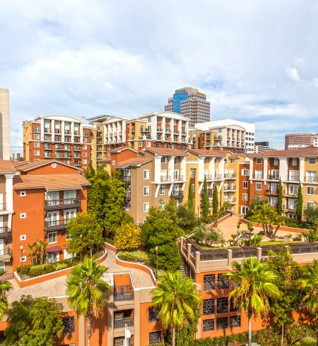 Camden Harbor View apartments in Long Beach, California.